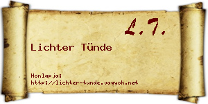 Lichter Tünde névjegykártya